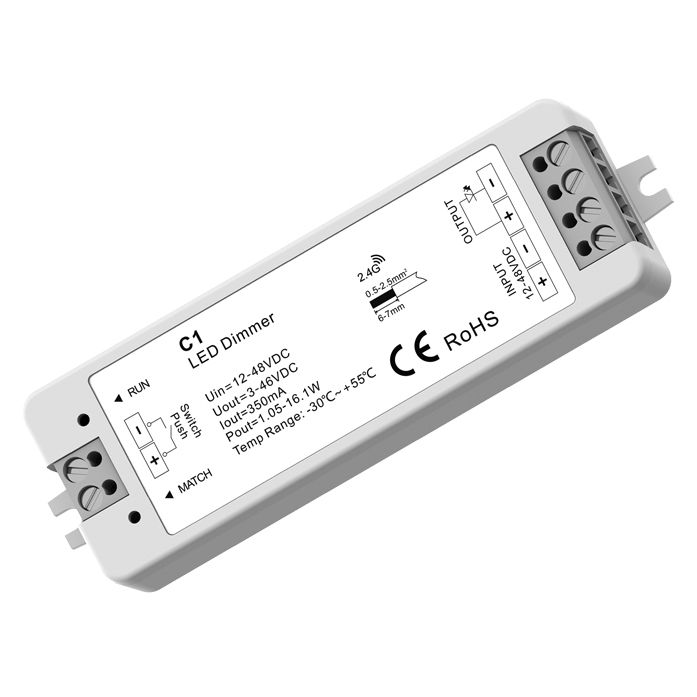 1CH*350mA 12-48VDC CC Dimming Controller (Push Dim) C1